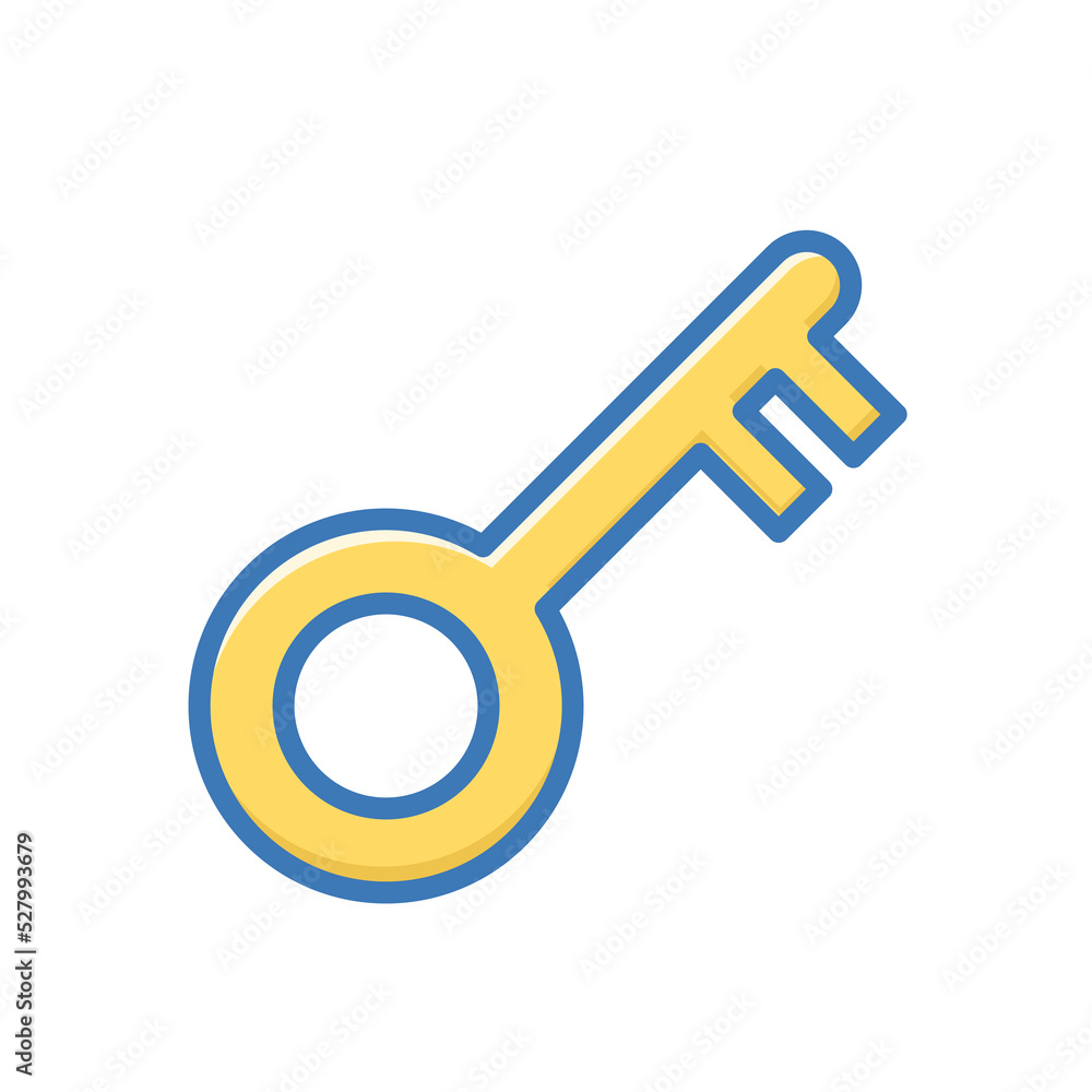 key icon flat design white background key icon flat design white background