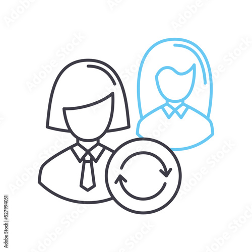 turnover line icon, outline symbol, vector illustration, concept sign