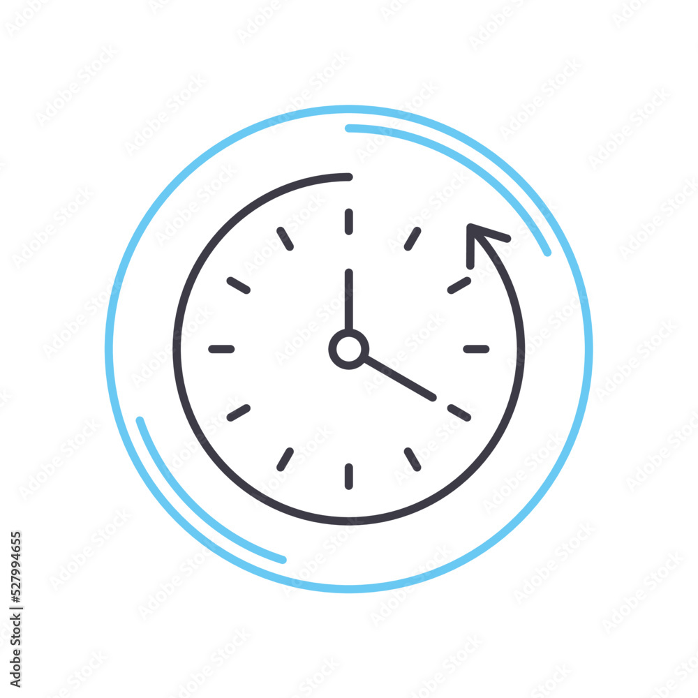 turn off clock line icon, outline symbol, vector illustration, concept sign turn off clock line icon, outline symbol, vector illustration, concept sign