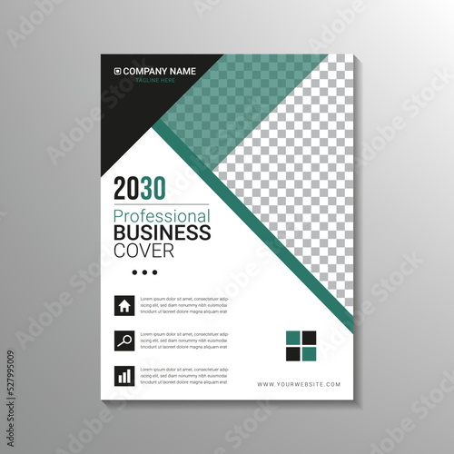 creative green and black business cover template