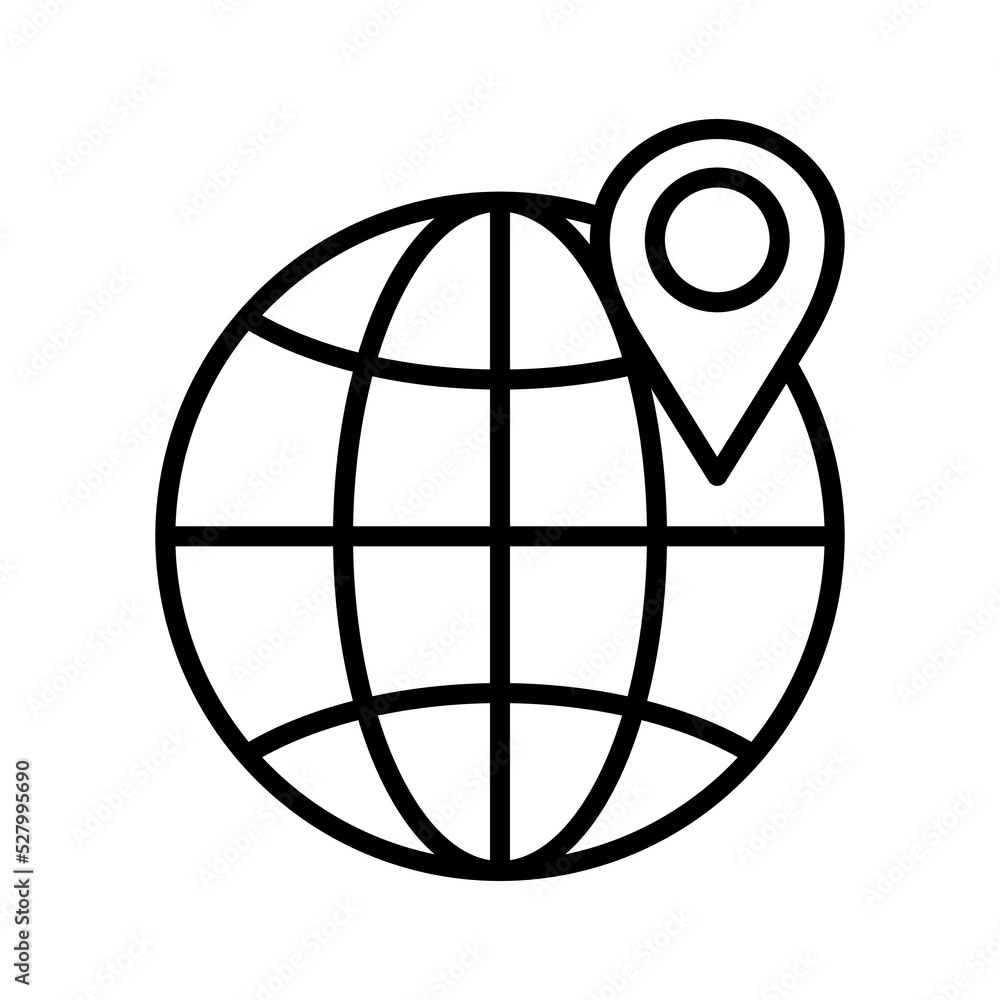 Global location icon. Pictogram isolated on a white background. Global location icon. Pictogram isolated on a white background.