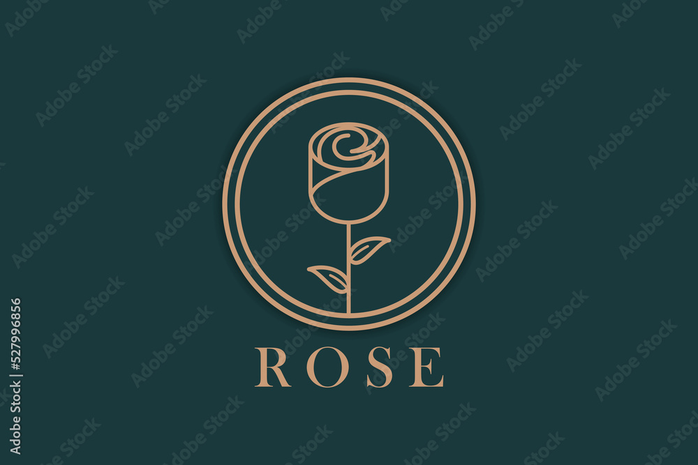 rose flower line art logo vector illustration rose flower line art logo vector illustration
