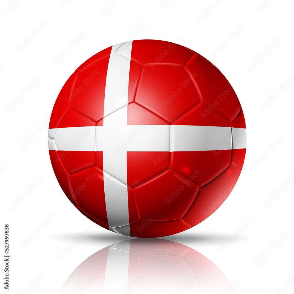 Soccer football ball with Denmark flag. Illustration Soccer football ball with Denmark flag. Illustration