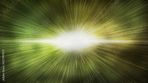 Big bang effect on bright yellow galaxy sky, horizontal background