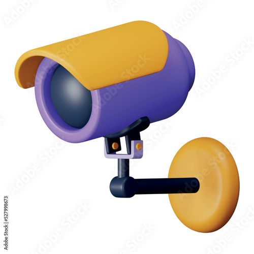 Security camera 3d rendering isometric icon.