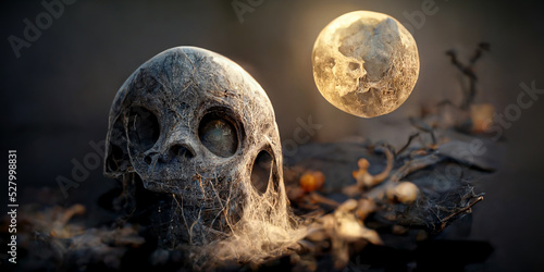 Obraz na plátně Halloween day eyes of Jack O' Lanterns trick or treating Samhain All Hallows' Ev