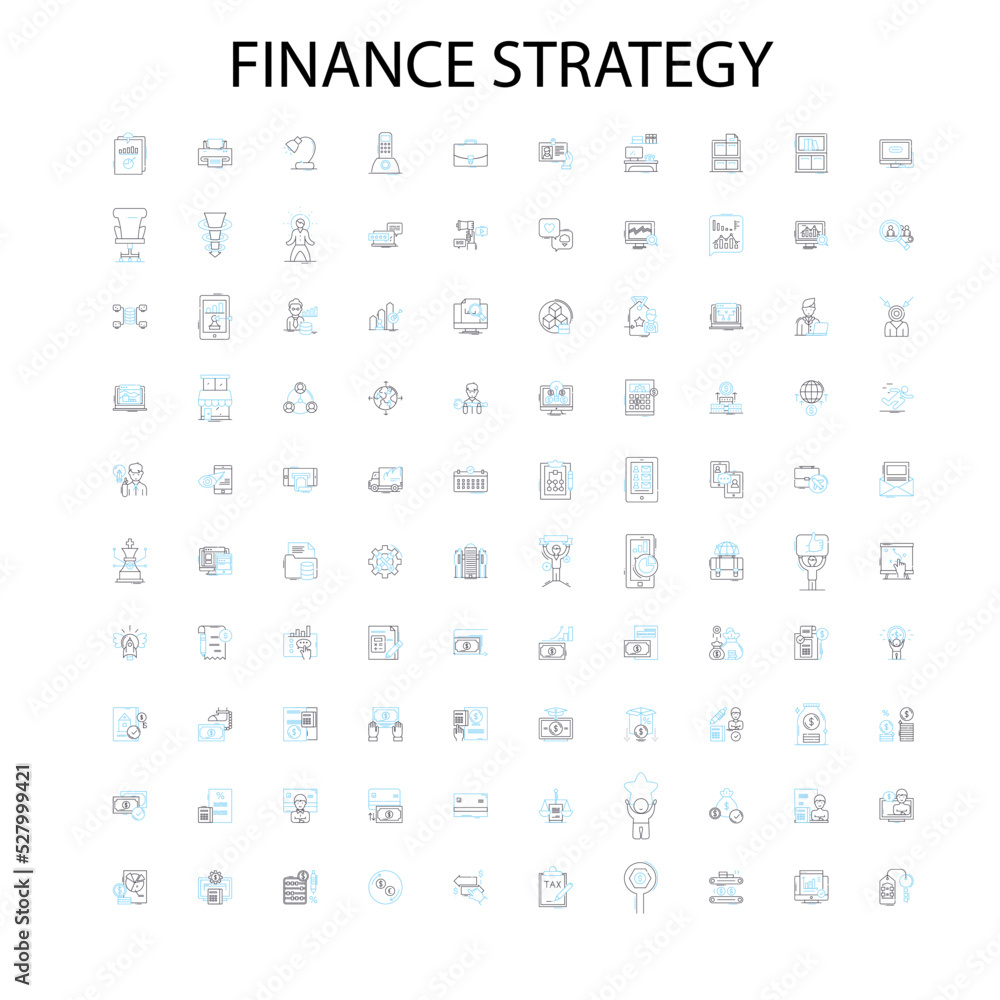 finance and business flat icons, signs, outline symbols, concept linear illustration line collection finance and business flat icons, signs, outline symbols, concept linear illustration line collection