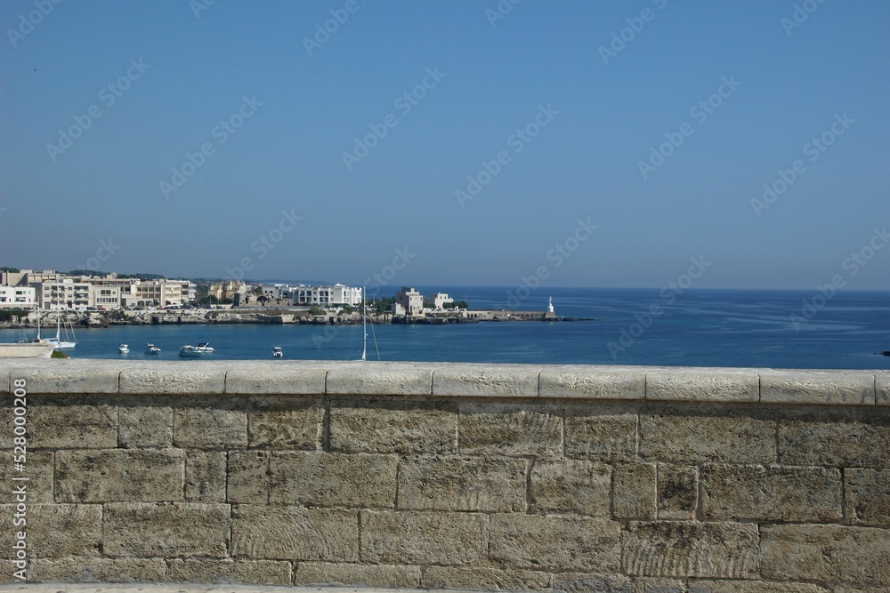 Italy, Salento: Foreshortening of Otranto Bay.