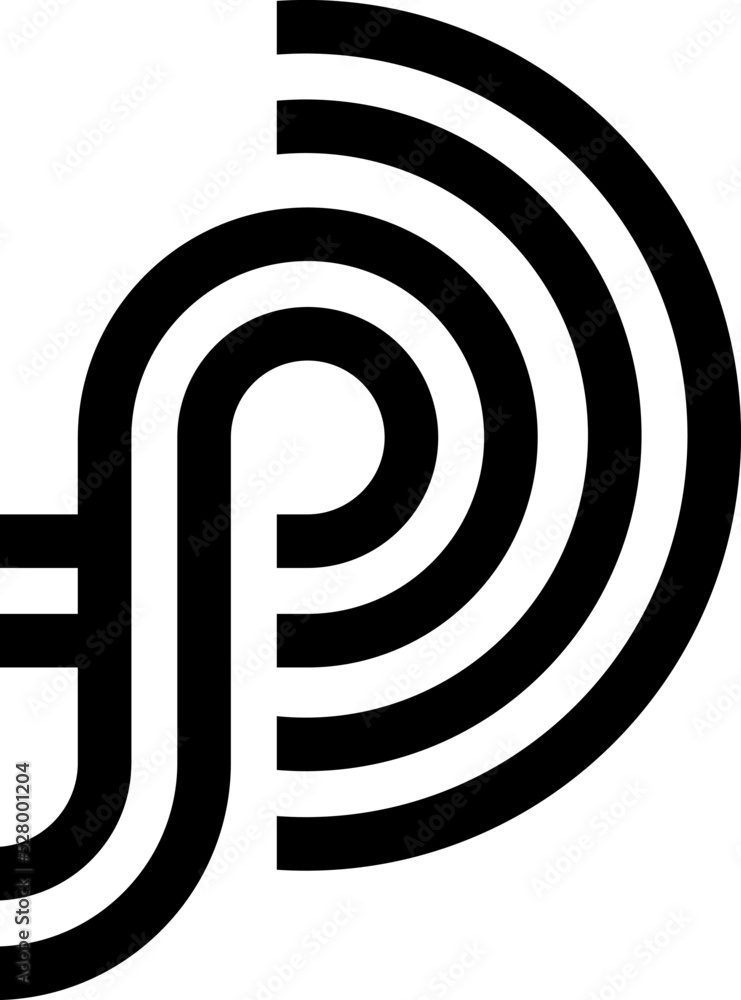 letter PD monogram with line - minimal logo initials DP letter PD monogram with line - minimal logo initials DP