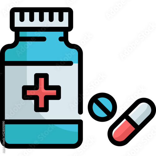 medicines line color icon