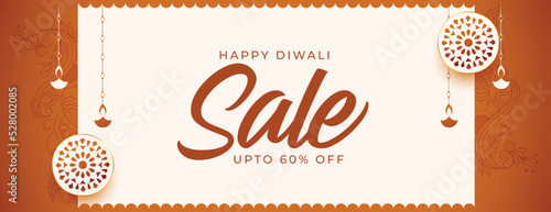 nice happy diwali sale banner with discount details