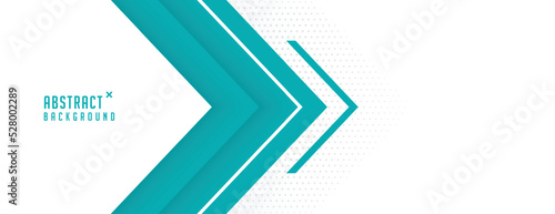 white banner with abstract arrow geometric design