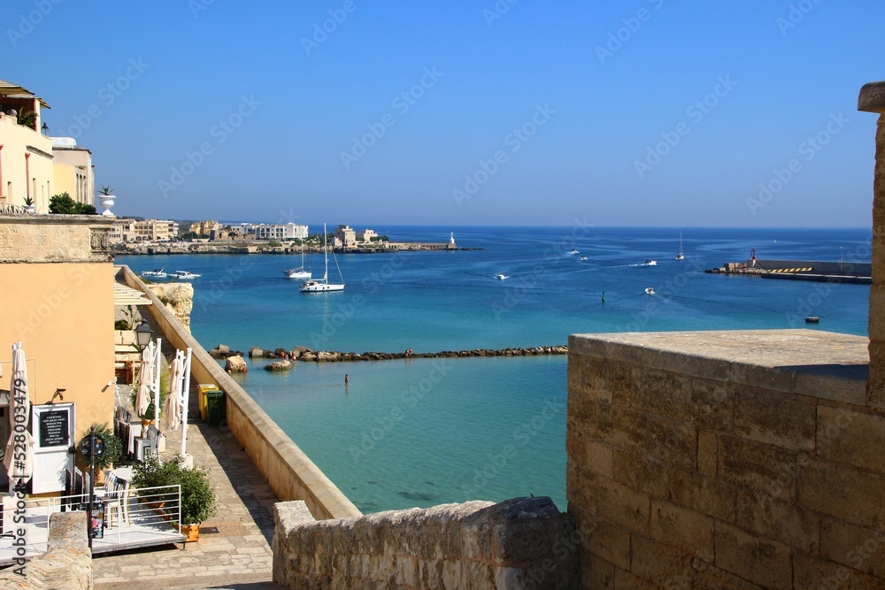 Italy, Salento: View of Otranto Bay.