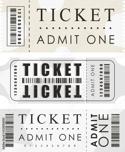 Ticket set. Ready design for your business. Isolated. Vector.