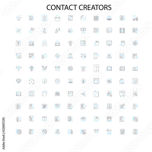 contact creators icons, signs, outline symbols, concept linear illustration line collection