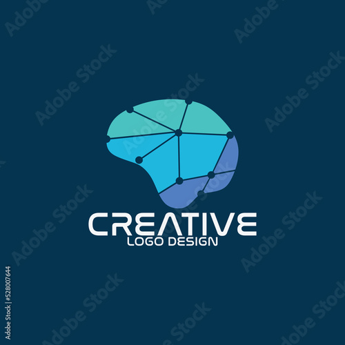 logo illustration intelligence, knowledge, brain. vector design