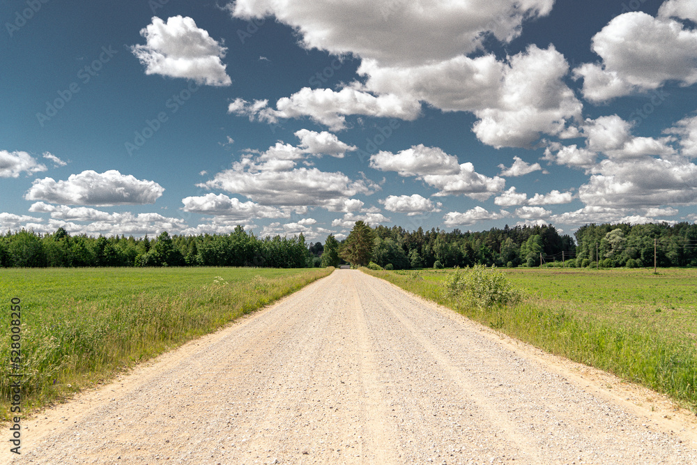 Latvian countryside gravel road. Latvian countryside gravel road.