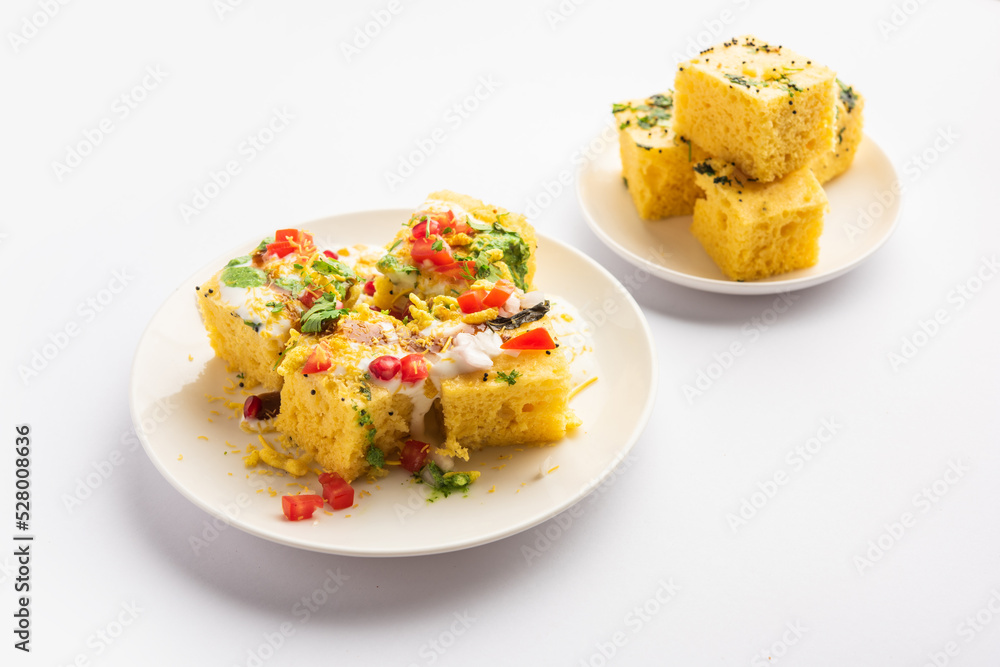 Khaman Dhokla chaat is a very simple and refreshing fusion chaat recipe made using leftover dhokla Khaman Dhokla chaat is a very simple and refreshing fusion chaat recipe made using leftover dhokla