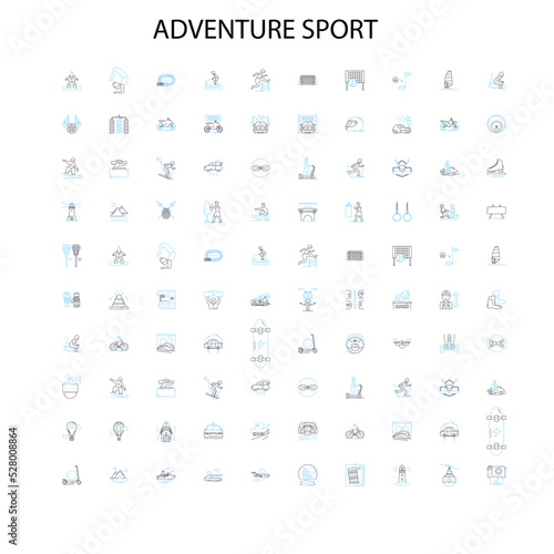 adventure sport icons  signs  outline symbols  concept linear illustration line collection