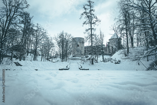 Cesis castle in winter time.