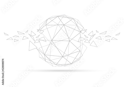 Concept of world science technology, graphic polygon with futuristic element vector illustration