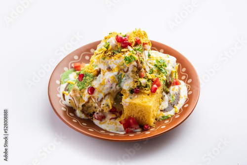 Khaman Dhokla chaat is a very simple and refreshing fusion chaat recipe made using leftover dhokla