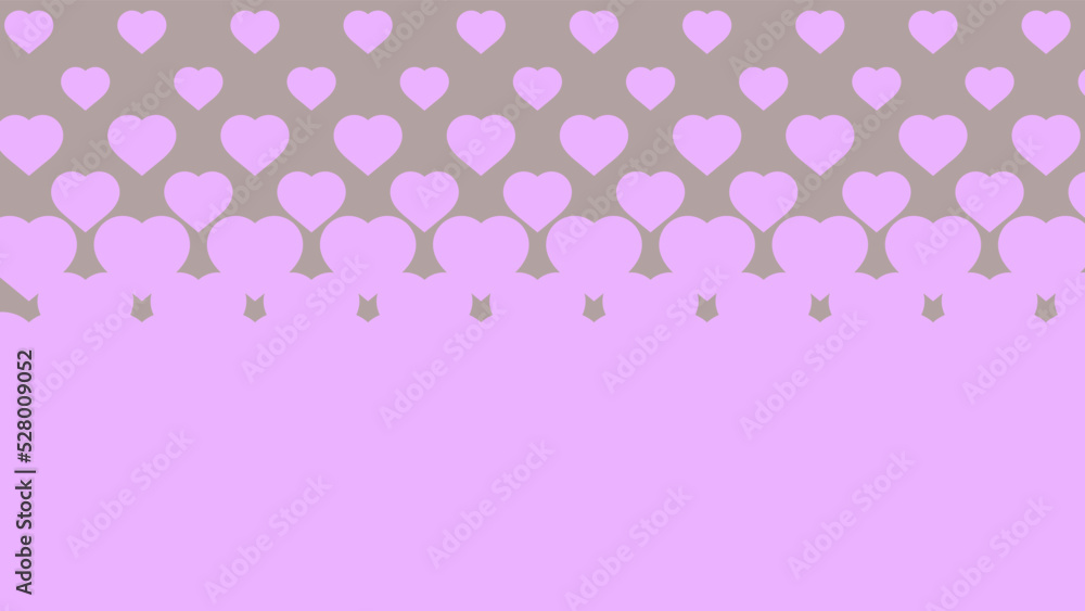 Pink heart pattern wallpaper with a light brown background that gets bigger as you go down. Pink heart pattern wallpaper with a light brown background that gets bigger as you go down.