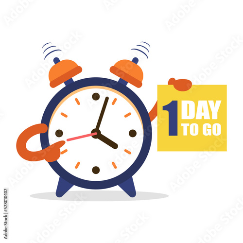 Last minute offer. 1 Days to Go with stopwatch for business, promotion, sale and advertising. Vector illustration.