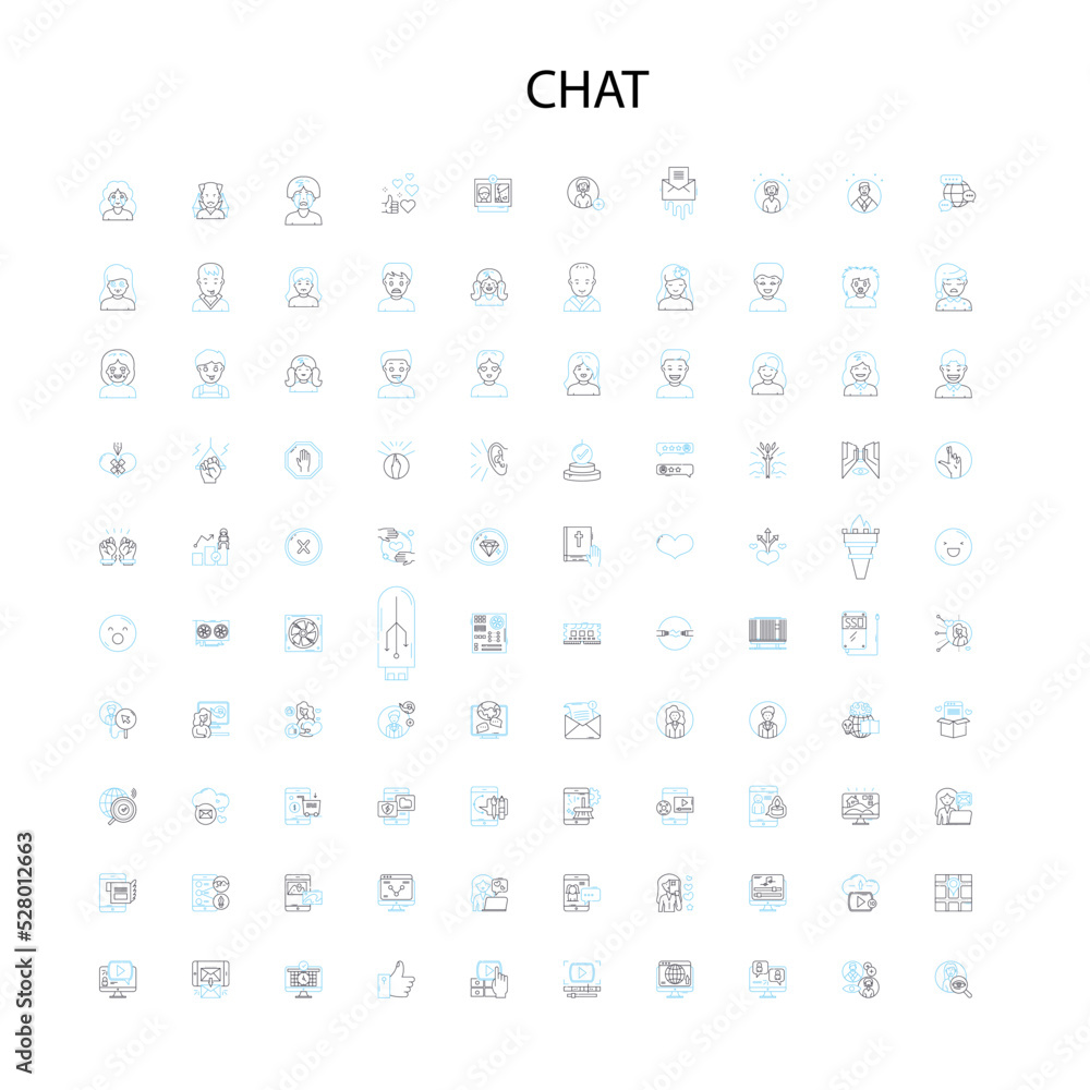 chat icons, signs, outline symbols, concept linear illustration line collection chat icons, signs, outline symbols, concept linear illustration line collection