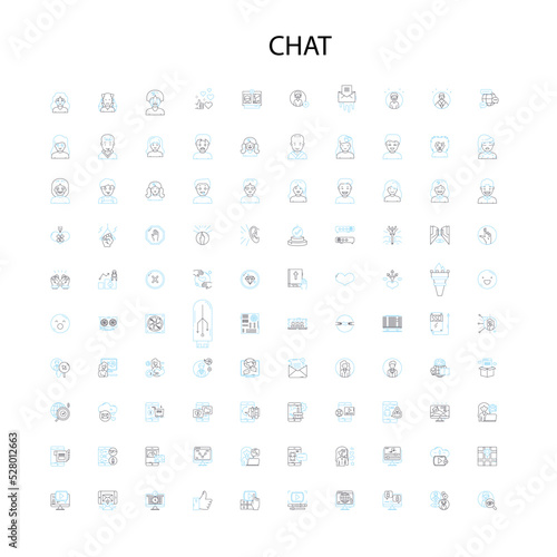 chat icons  signs  outline symbols  concept linear illustration line collection