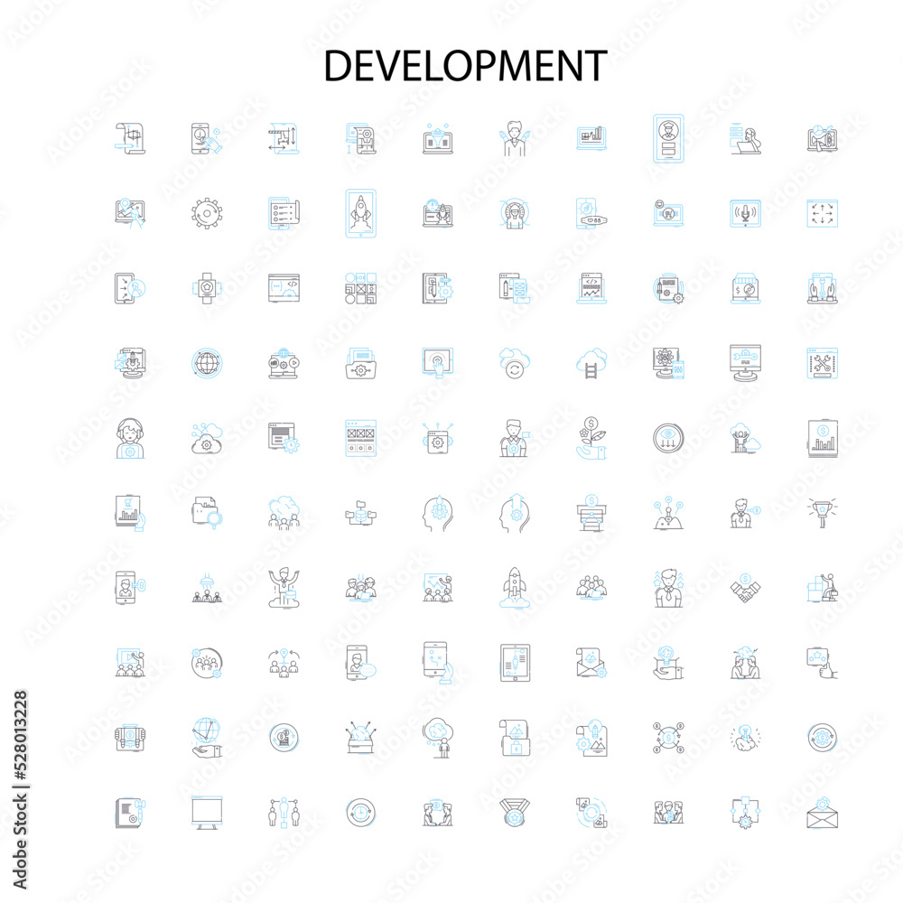 development icons, signs, outline symbols, concept linear illustration line collection development icons, signs, outline symbols, concept linear illustration line collection
