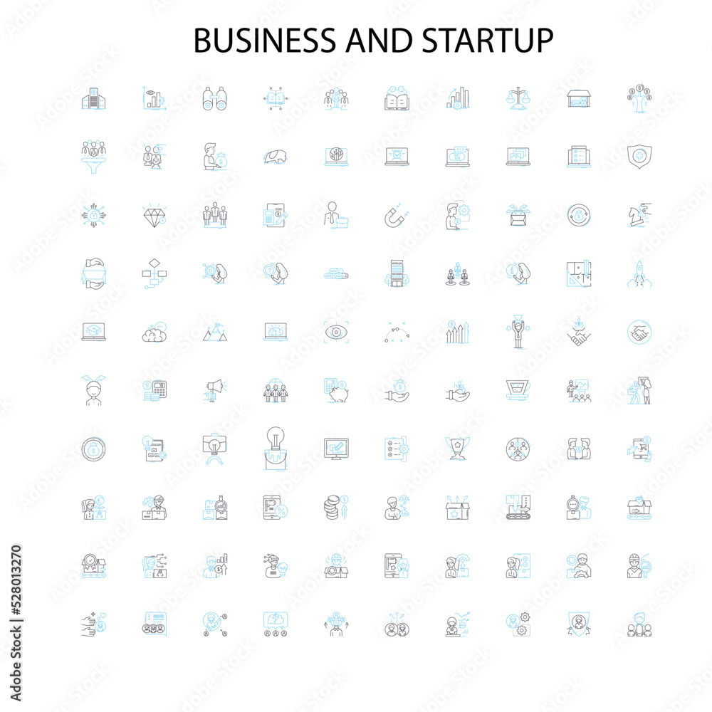 business and startup icons, signs, outline symbols, concept linear illustration line collection business and startup icons, signs, outline symbols, concept linear illustration line collection
