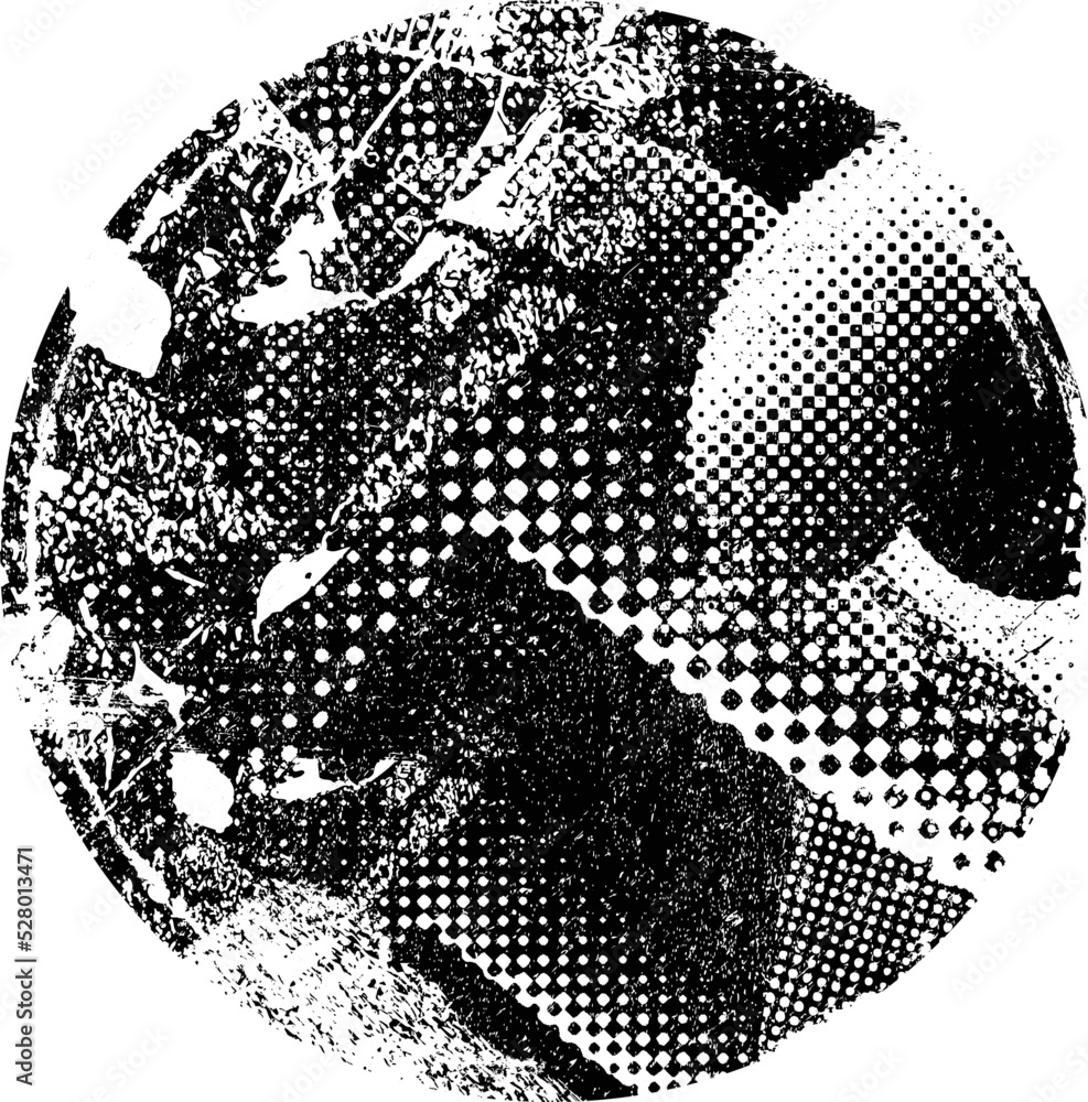 Glitch distorted geometric shape . Noise destroyed logo . Trendy defect error shapes . Glitched frame .Grunge textured . Distressed effect .Vector shapes with a halftone dots screen print texture. Glitch distorted geometric shape . Noise destroyed logo . Trendy defect error shapes . Glitched frame .Grunge textured . Distressed effect .Vector shapes with a halftone dots screen print texture.