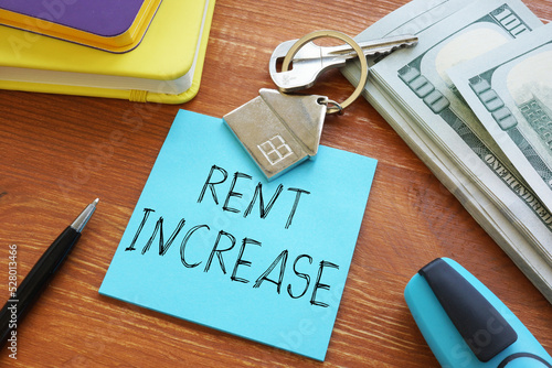 Rent increase notice is shown using the text photo