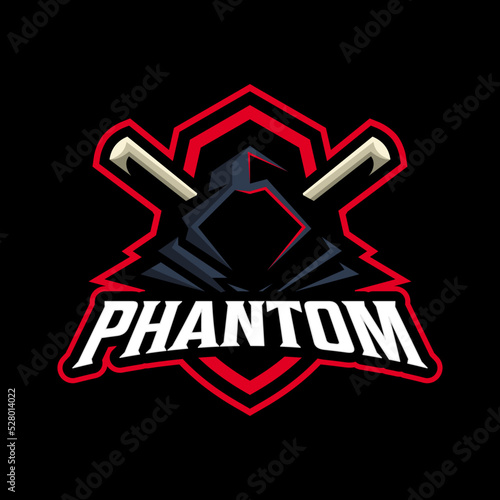 Phantom logo illustration sport and e sport mascot logo, vector animal sports team logo
