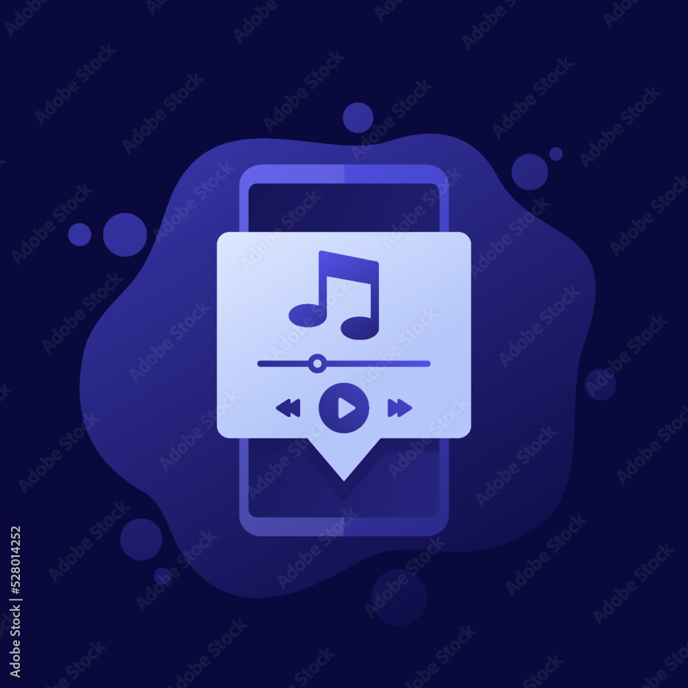 Naklejka premium Music player with play buttons, vector design