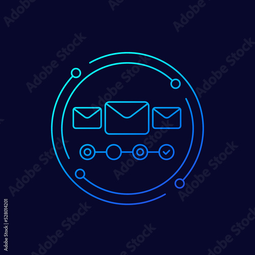 email campaign icon, linear design