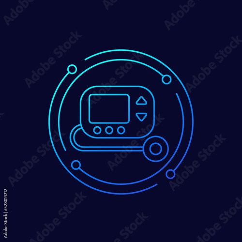 insulin pump icon, linear design