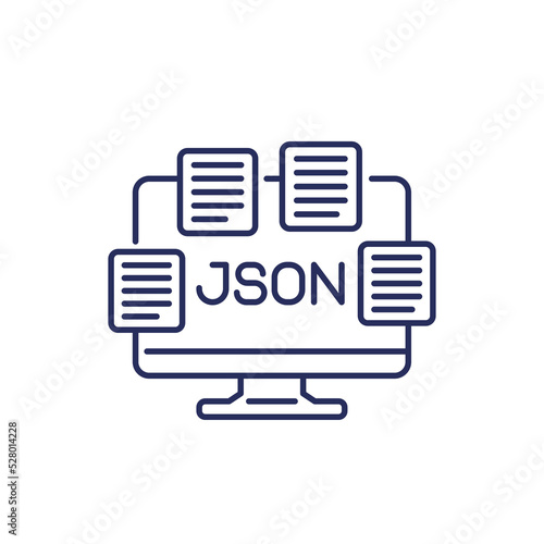 JSON files, documents line icon