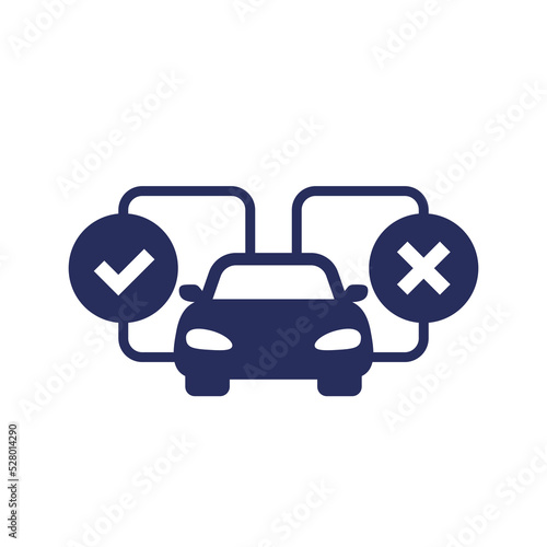 Pros and cons of a car icon