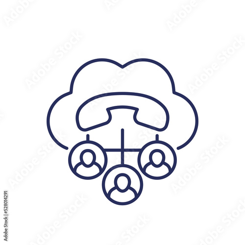 Voip telephony, calls line icon, vector
