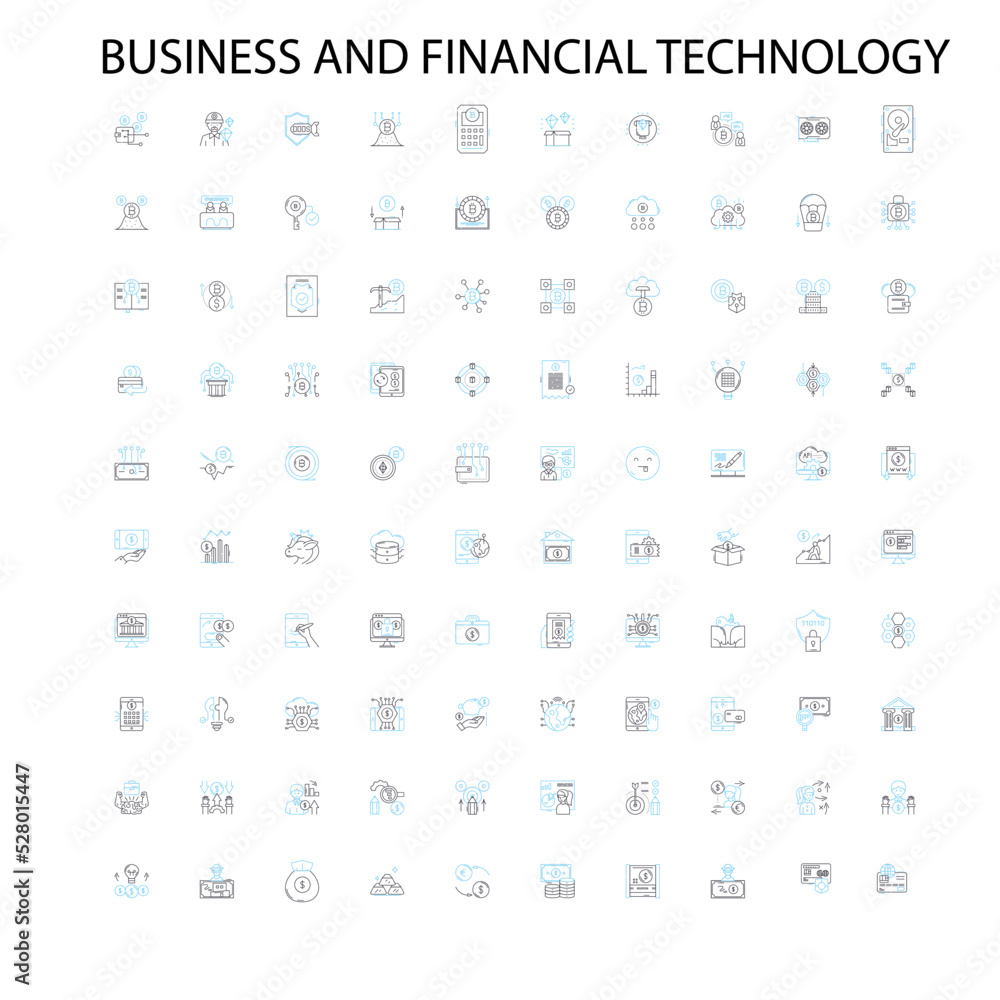 business and financial technology icons, signs, outline symbols, concept linear illustration line collection business and financial technology icons, signs, outline symbols, concept linear illustration line collection