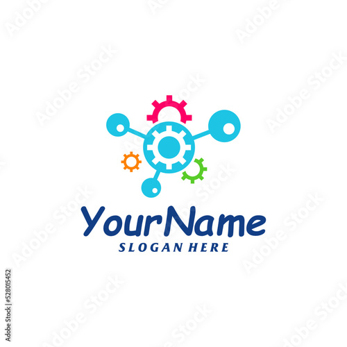 Bio Tech Gear Logo Design Template. Bio Tech logo concept vector. Creative Icon Symbol