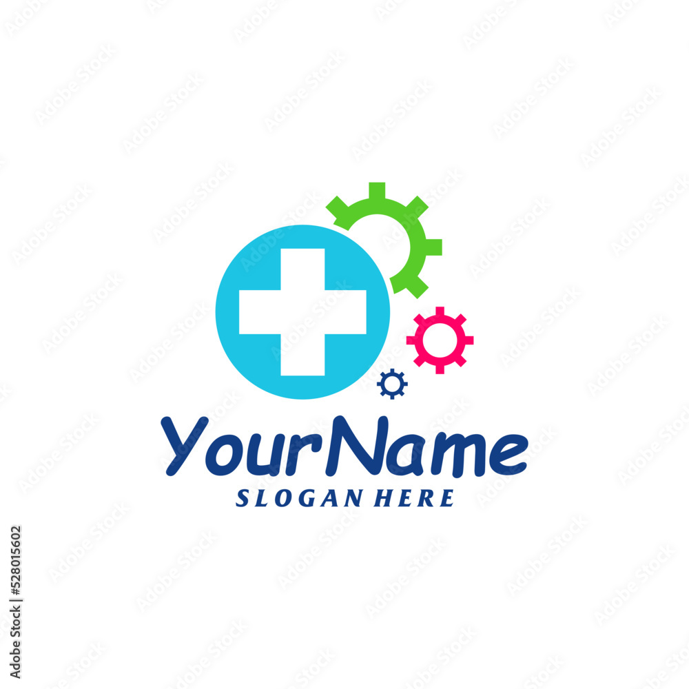 Obraz premium Health Gear Logo Design Template. Health logo concept vector. Creative Icon Symbol