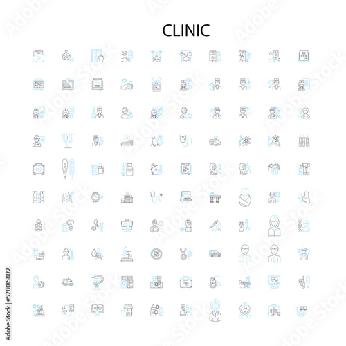 clinic icons  signs  outline symbols  concept linear illustration line collection