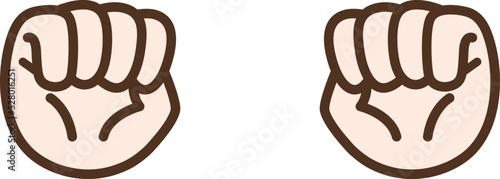 グーの形に握った両手のイラスト