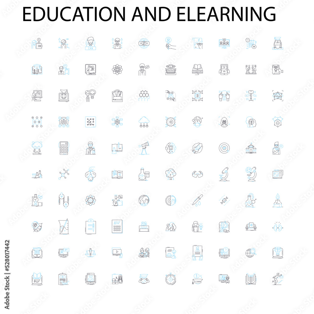 education and elearning icons, signs, outline symbols, concept linear illustration line collection education and elearning icons, signs, outline symbols, concept linear illustration line collection