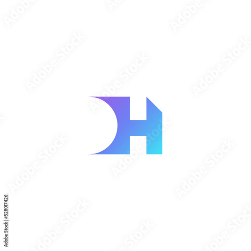 Free Download Abstract Initial O and H Logo Design with Negative Space Style. OH Logo with Modern and Colorful Concept - GFXLoad
