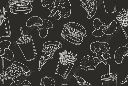 Fast food seamless background template