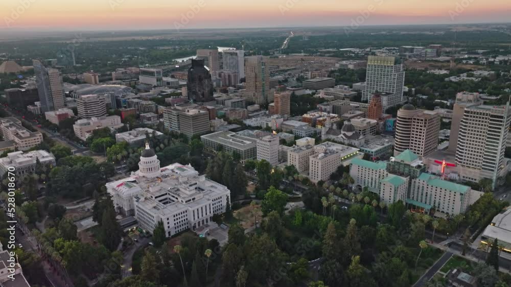 Aerial View of Downtown Sacramento in a late afternoon Aerial View of Downtown Sacramento in a late afternoon
